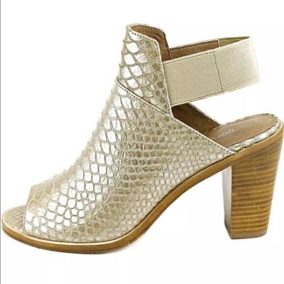 Donald J Pliner 'Khloe' Gold Snake Skin Heels - Picture 2 of 6